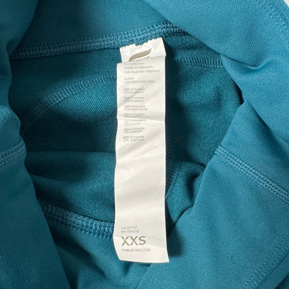 Fabletics Anywhere Motion 365+ XXS Teal Leggings - Picture 4 of 9